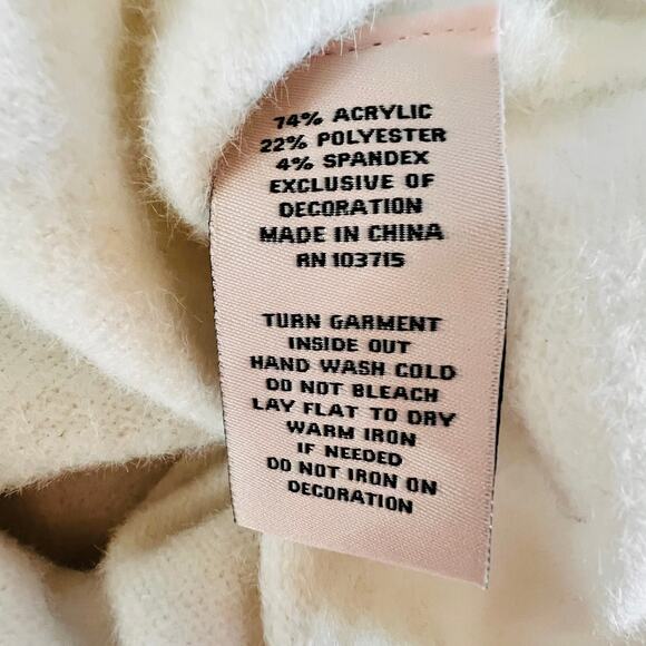 Nanette Lepore White Knit Gold Button Chain Trim Quiet Luxury Cardigan Medium - Picture 10 of 11